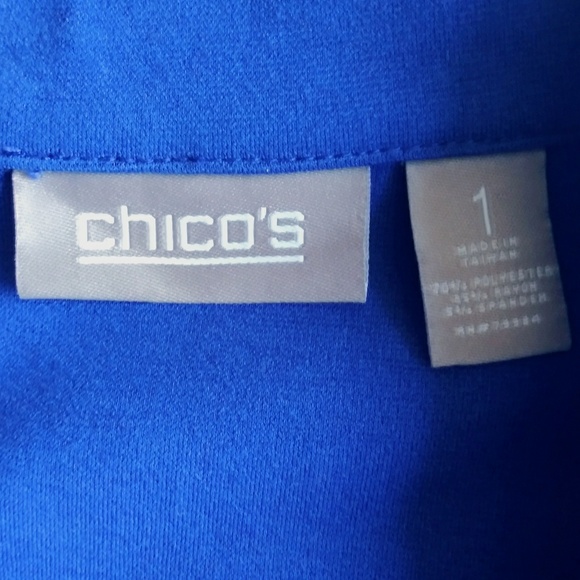 CHICO'S LONG COBALT BLUE KNIT BLAZER NWOT - Picture 6 of 6